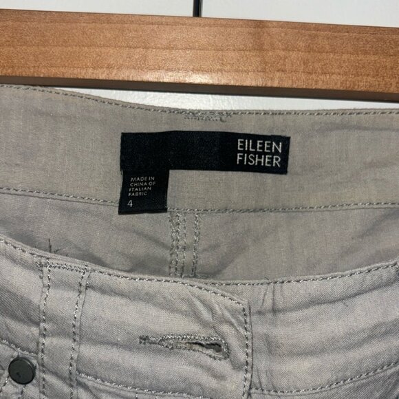 Eileen Fisher Light Gray Linen Blend Pants Trouser - Picture 7 of 7